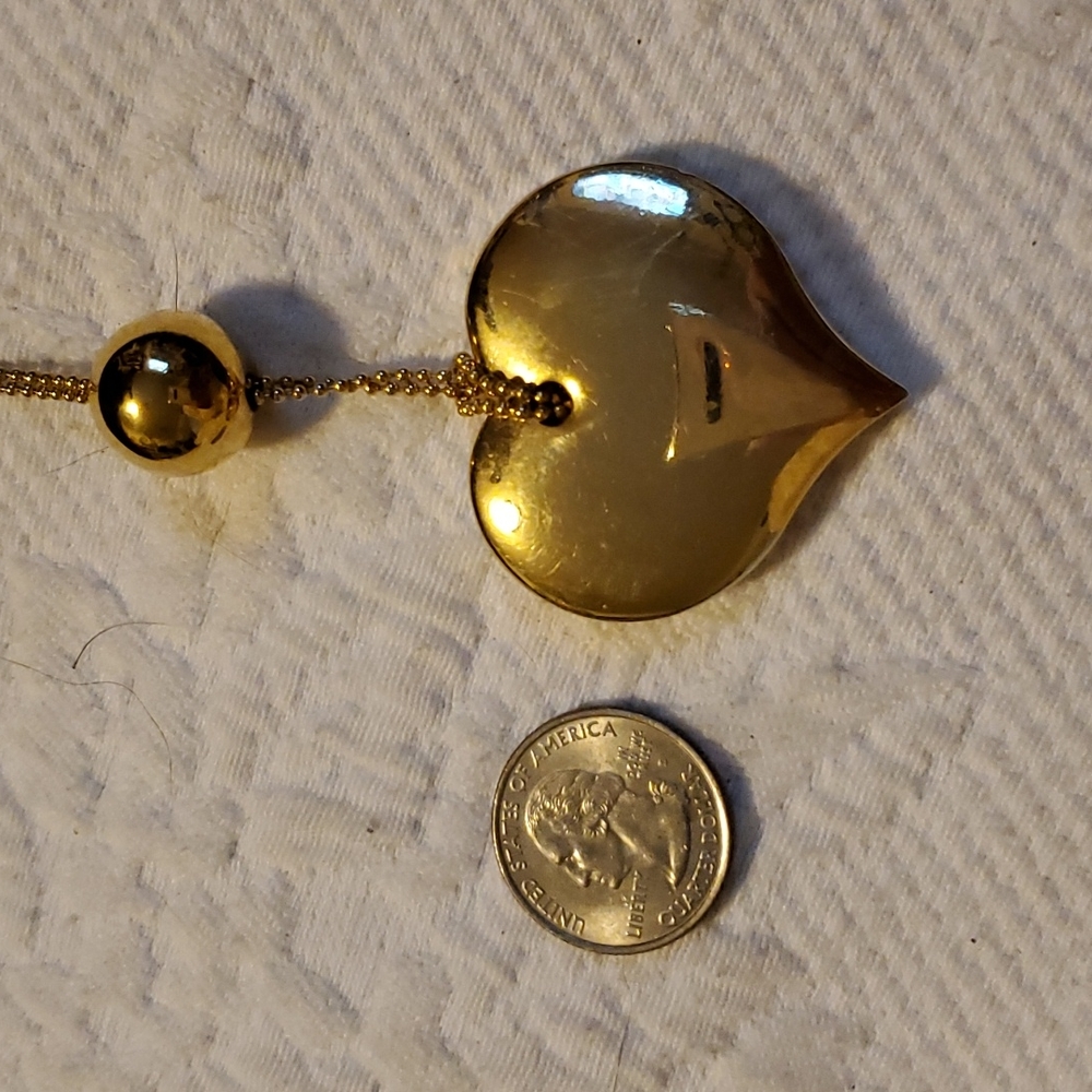 Large Solid Heart Sweater Necklace - Picture 3 of 3